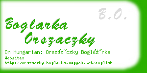 boglarka orszaczky business card